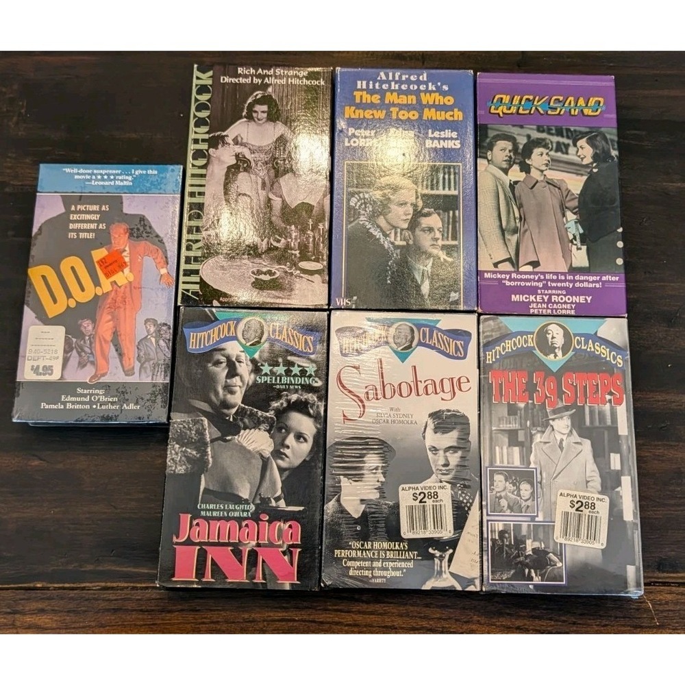 VHS Tapes Vintage Alfred Hitchcock Movies Lot Horror Suspense 3‎ New/4 Used